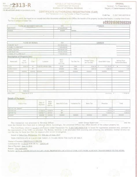 Certificate Authorizing Registration (eCAR) .